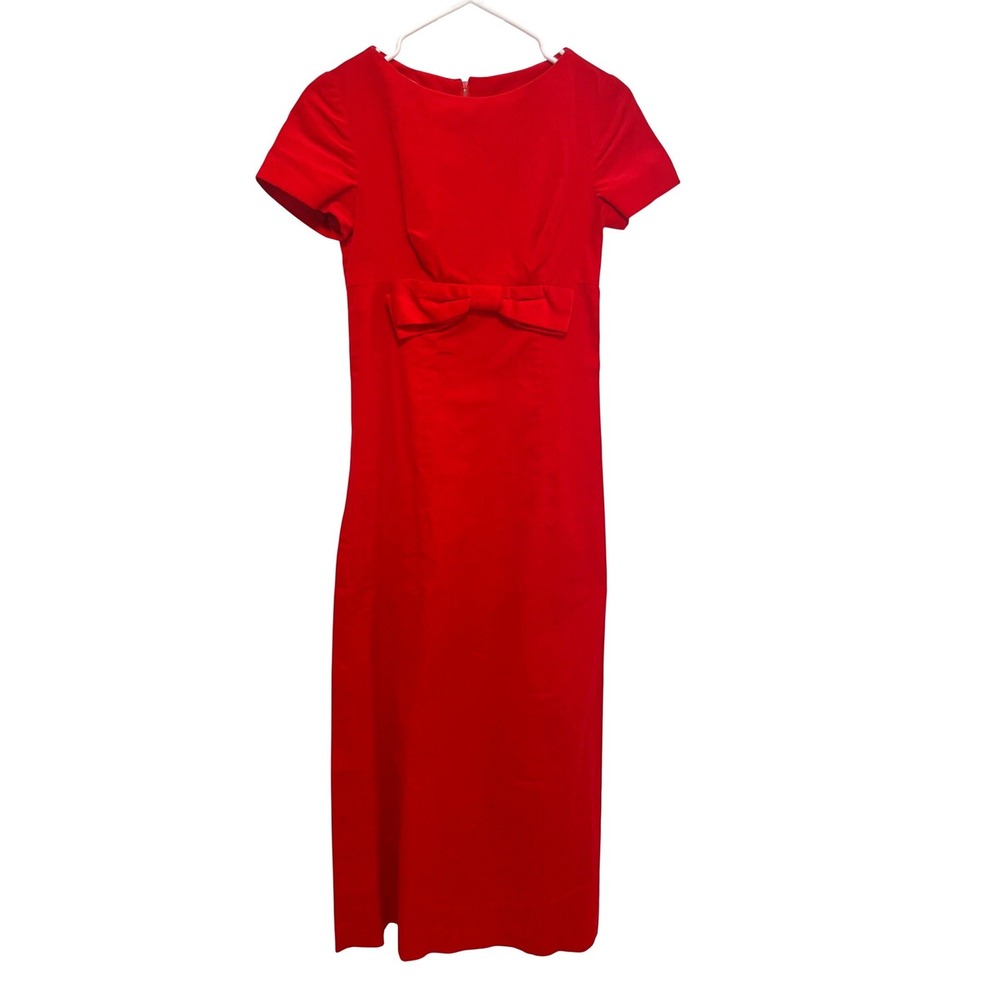 Women's Red Maxi Dress with Bow Detail